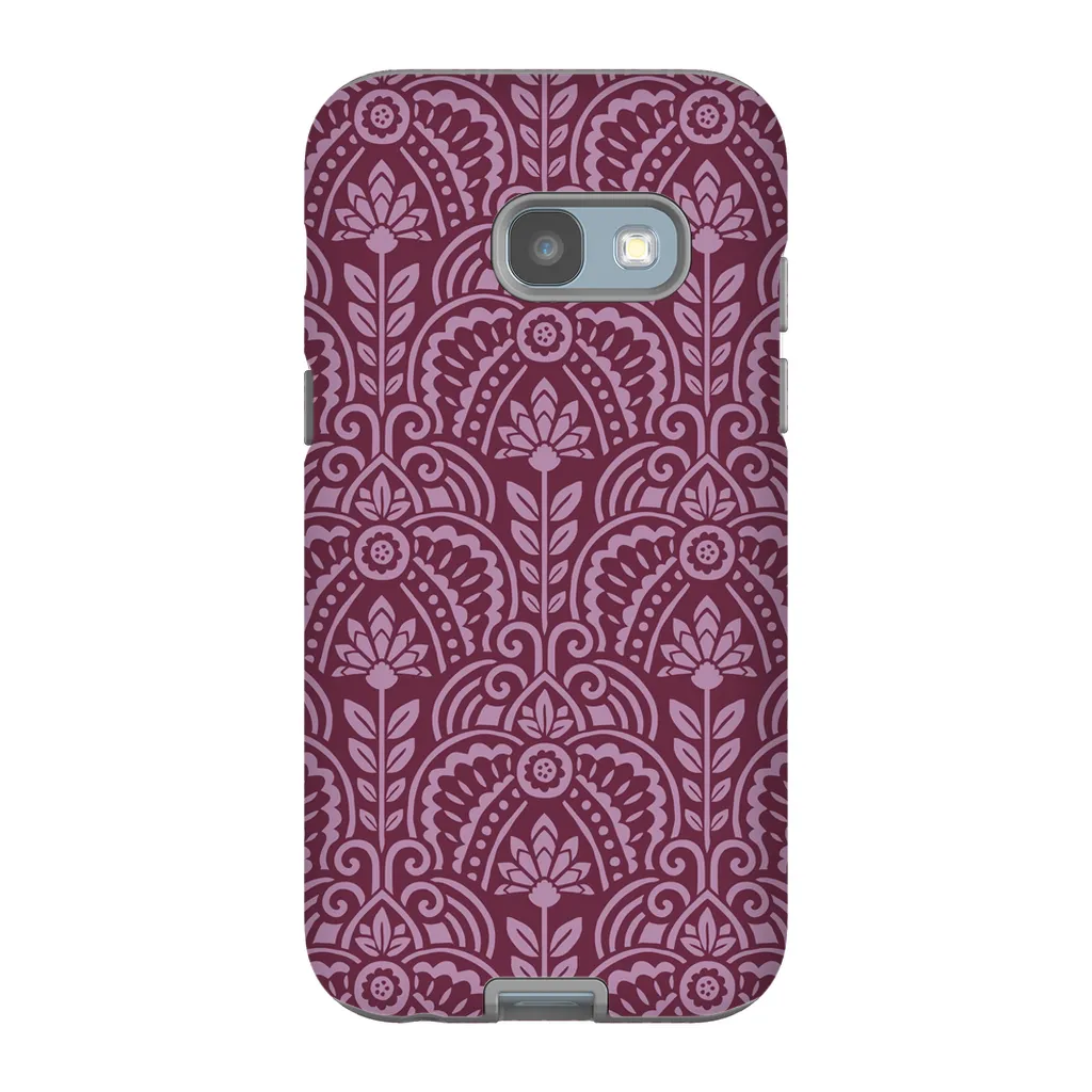 Tough Phone Case - Maroon Deco Pattern