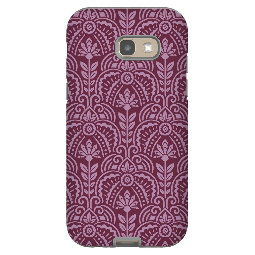 Tough Phone Case - Maroon Deco Pattern