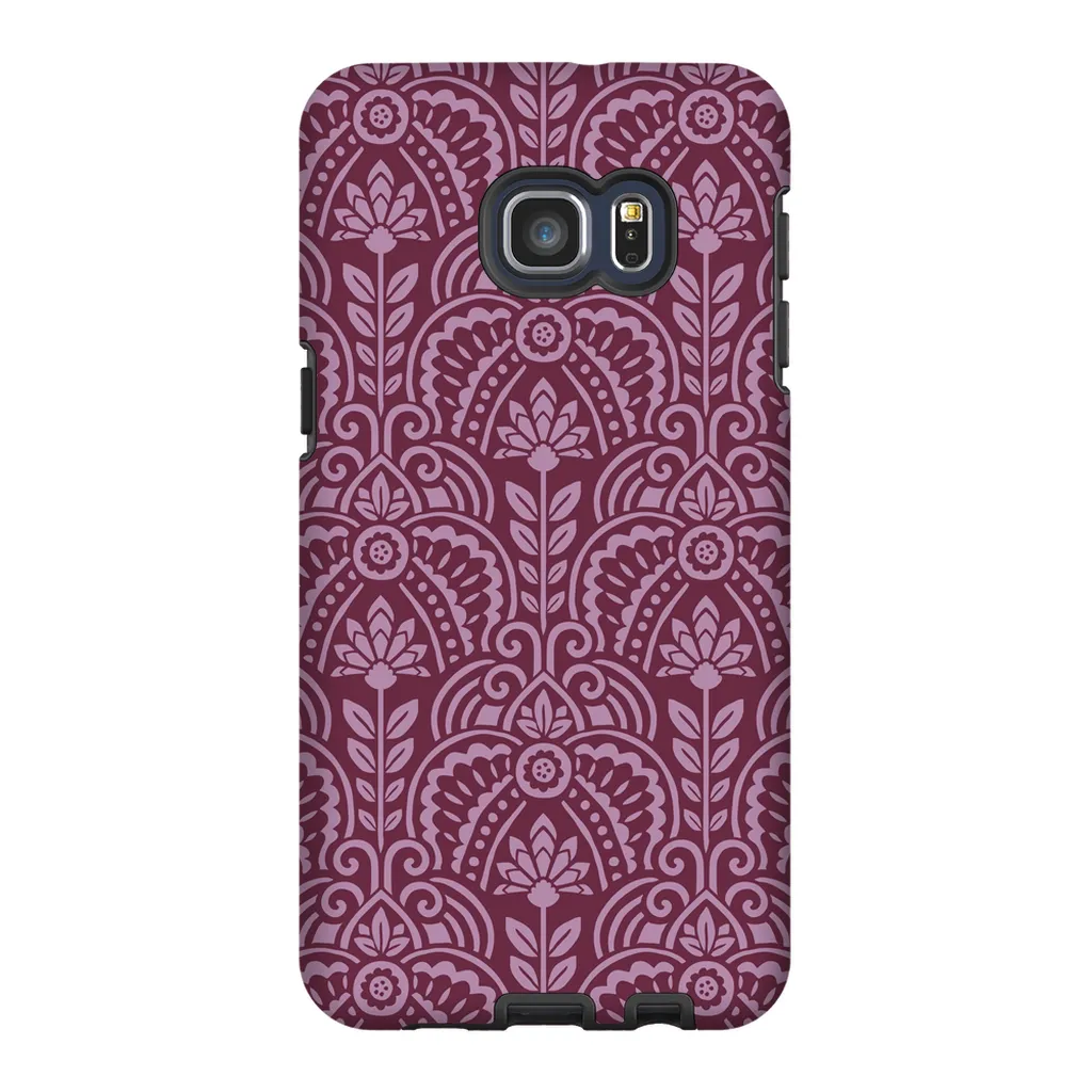 Tough Phone Case - Maroon Deco Pattern