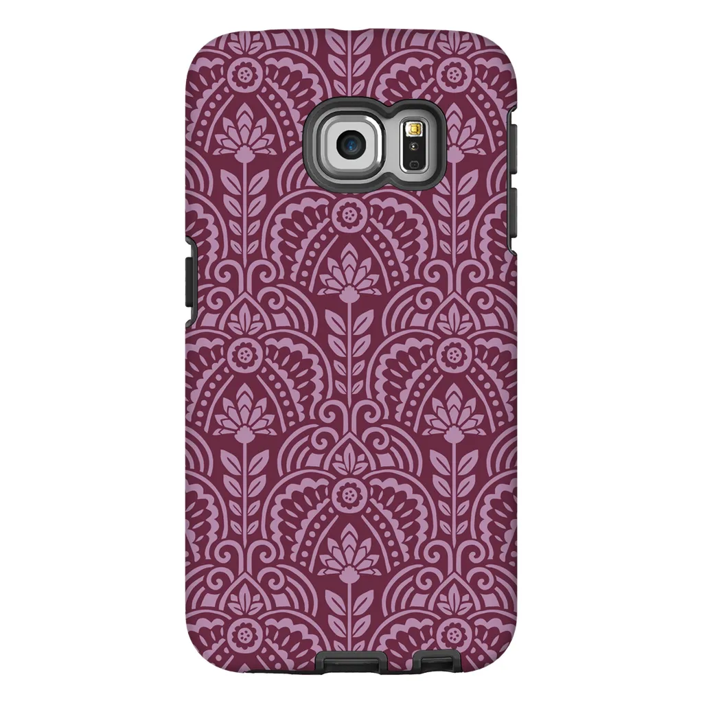 Tough Phone Case - Maroon Deco Pattern