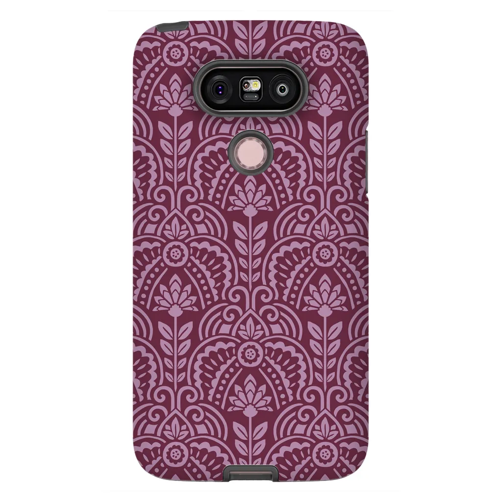 Tough Phone Case - Maroon Deco Pattern