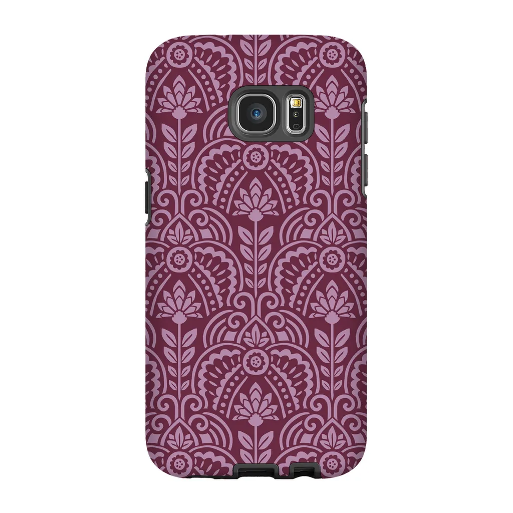 Tough Phone Case - Maroon Deco Pattern