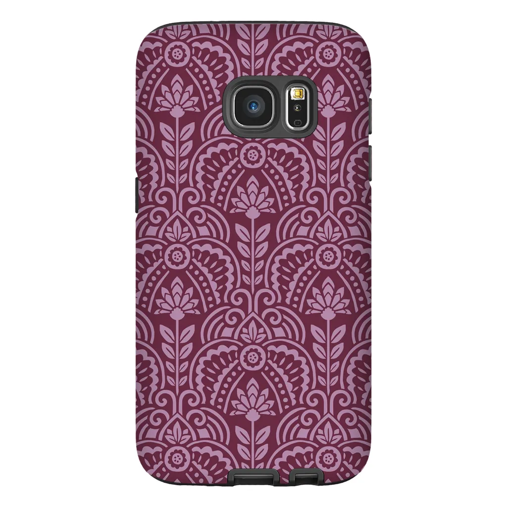 Tough Phone Case - Maroon Deco Pattern