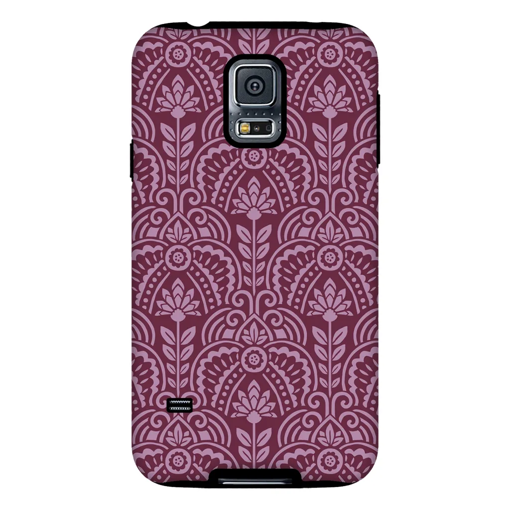 Tough Phone Case - Maroon Deco Pattern