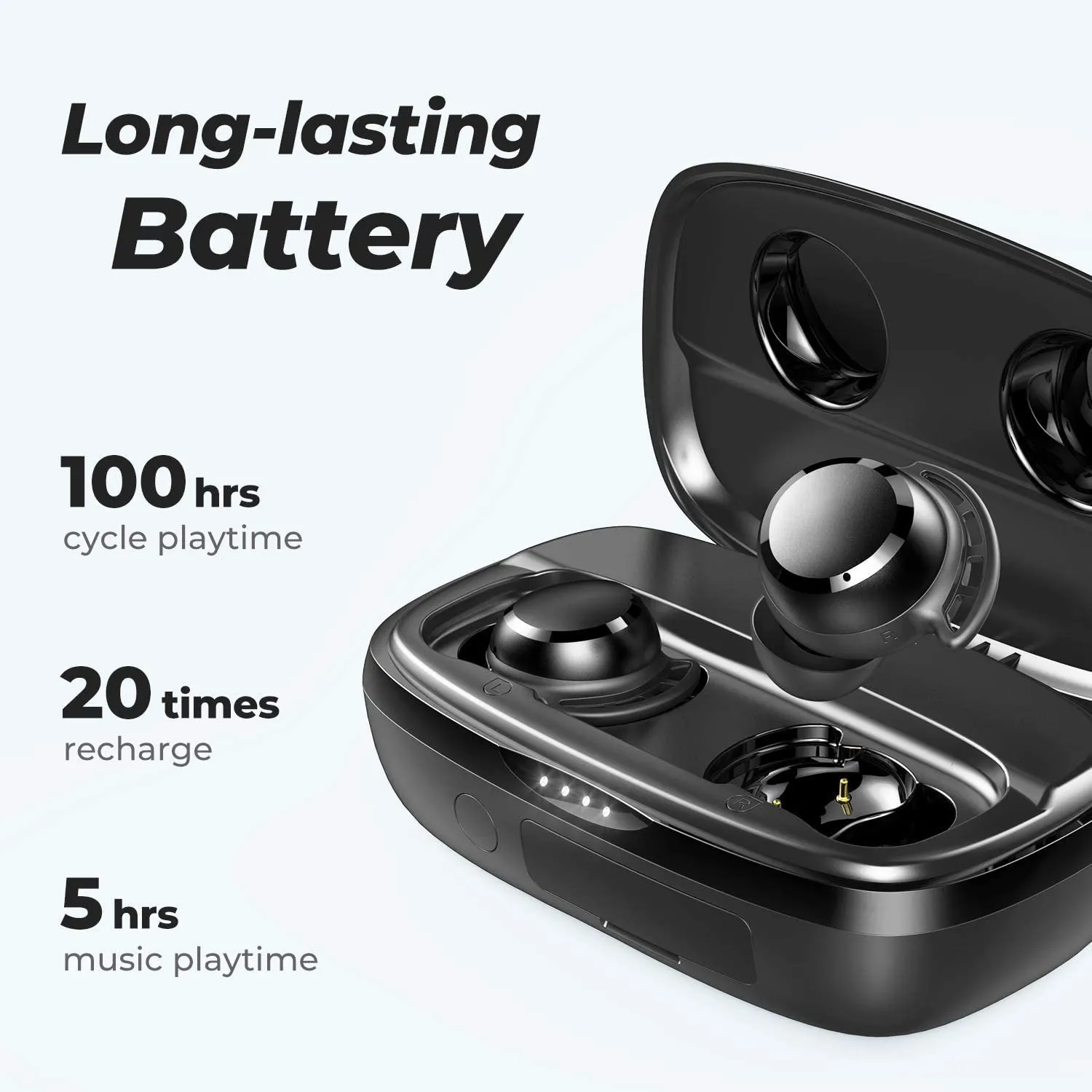 Tribit FlyBuds 3 True Wireless Earbuds 5h Playtime with Built-in 2600mAh Powerbank and Dedicated Controls IPX7 Waterproof Rating Bluetooth 5.0 BTH92