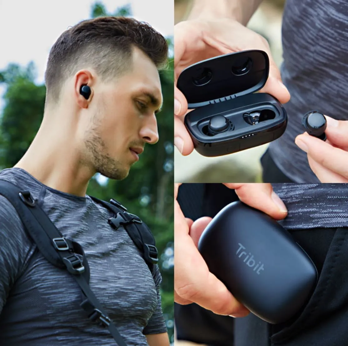 Tribit FlyBuds 3 True Wireless Earbuds 5h Playtime with Built-in 2600mAh Powerbank and Dedicated Controls IPX7 Waterproof Rating Bluetooth 5.0 BTH92