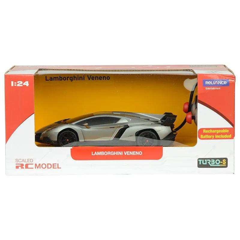 TurboS 1:24 Remote Controlled Lamborghini Veneno Licensed, Grey