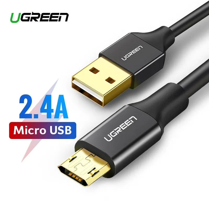 Ugreen Reversible Micro USB Cable 2.4A Fast Charger Microusb Cable for Samsung Xiaomi Huawei Andriod Mobile Phones Charging Cord