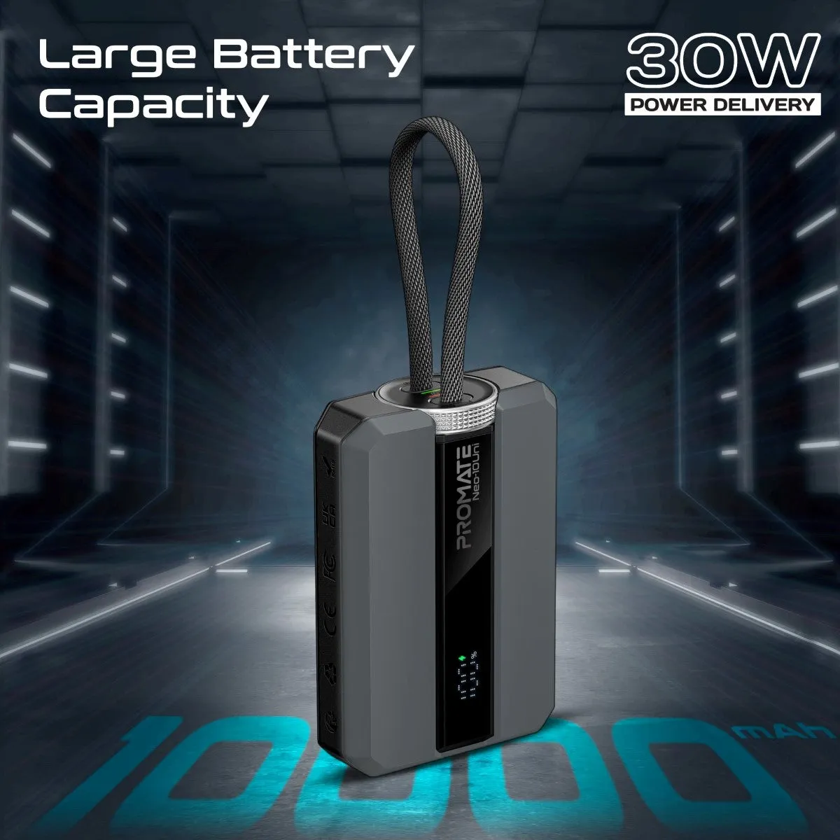 Ultra-Compact 30W PD Power Bank with USB-C / Lightning Ports & Bidirectional Cable