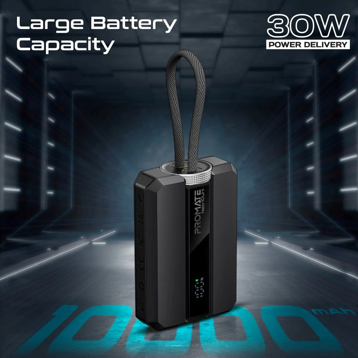 Ultra-Compact 30W PD Power Bank with USB-C / Lightning Ports & Bidirectional Cable