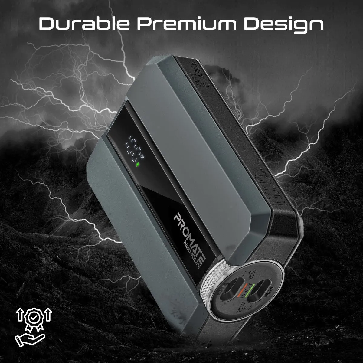 Ultra-Compact 30W PD Power Bank with USB-C / Lightning Ports & Bidirectional Cable