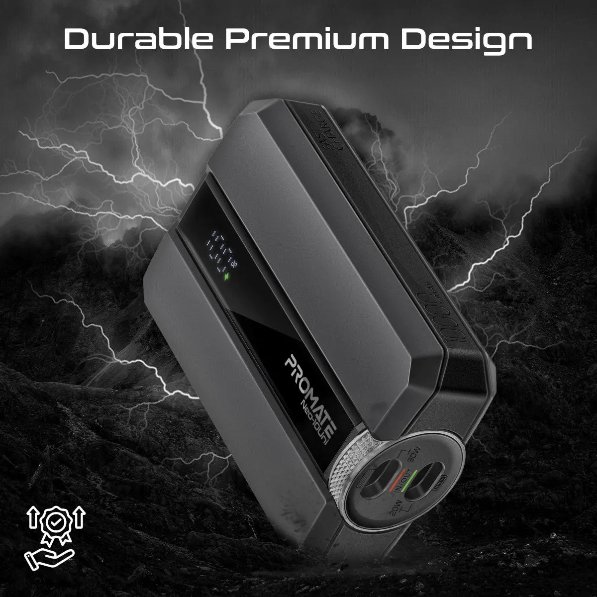 Ultra-Compact 30W PD Power Bank with USB-C / Lightning Ports & Bidirectional Cable