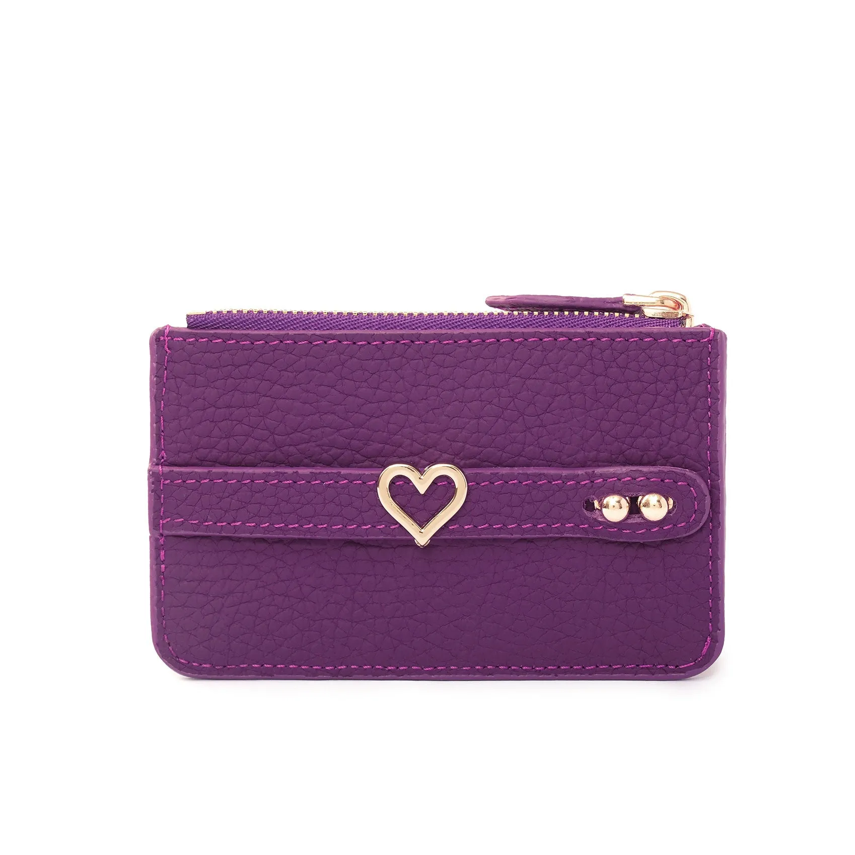 UMBI Personalized Leather Mini Wallet - Purple