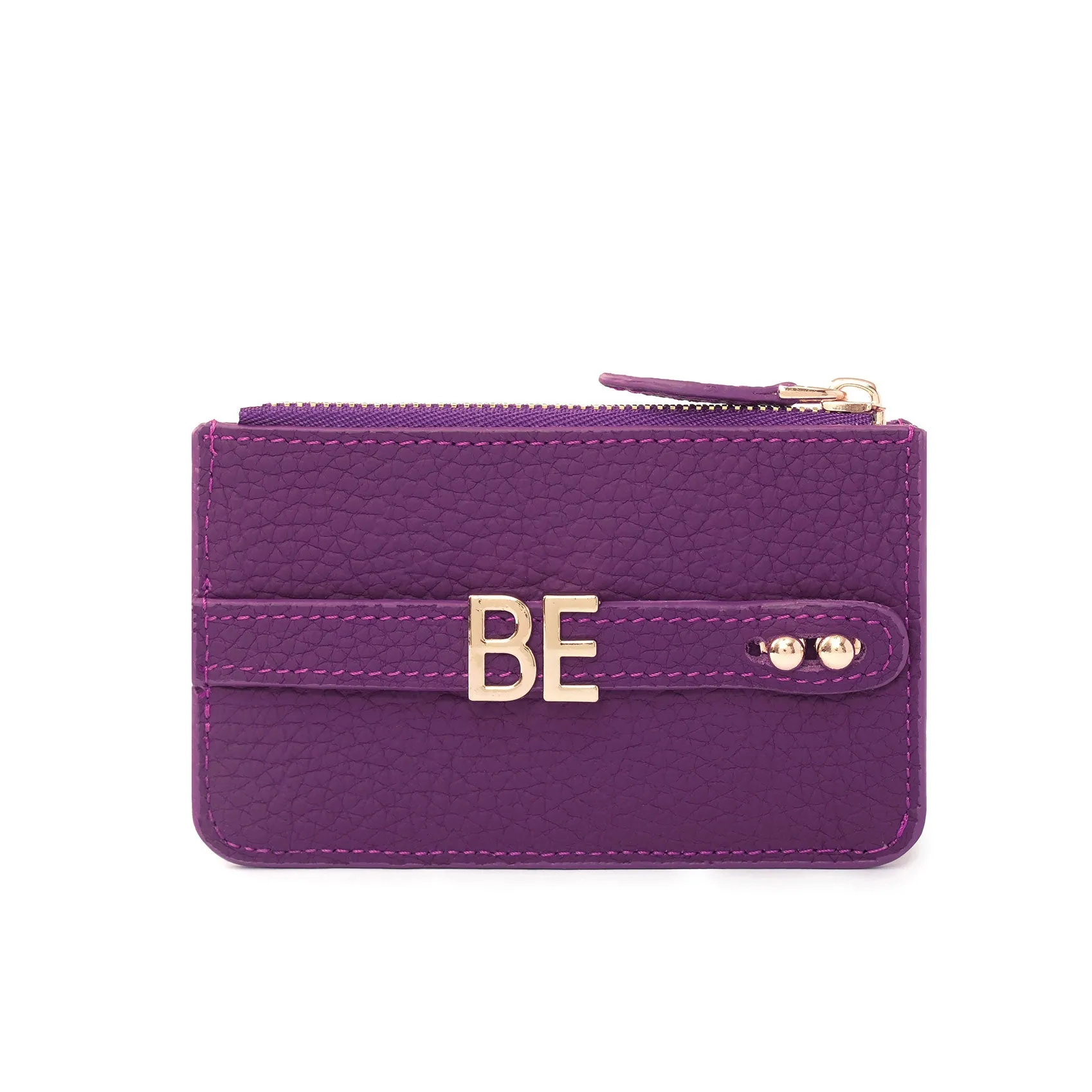 UMBI Personalized Leather Mini Wallet - Purple