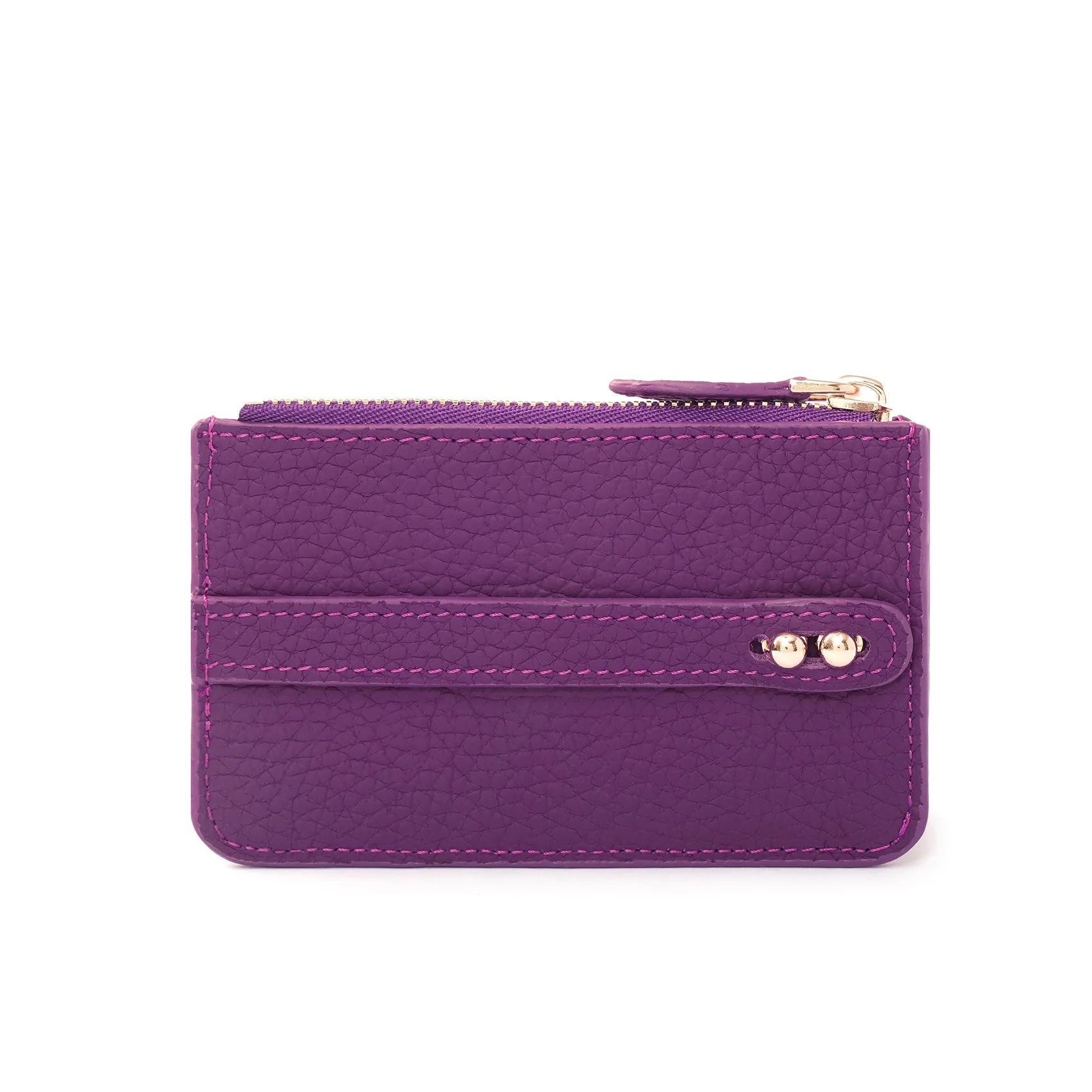 UMBI Personalized Leather Mini Wallet - Purple