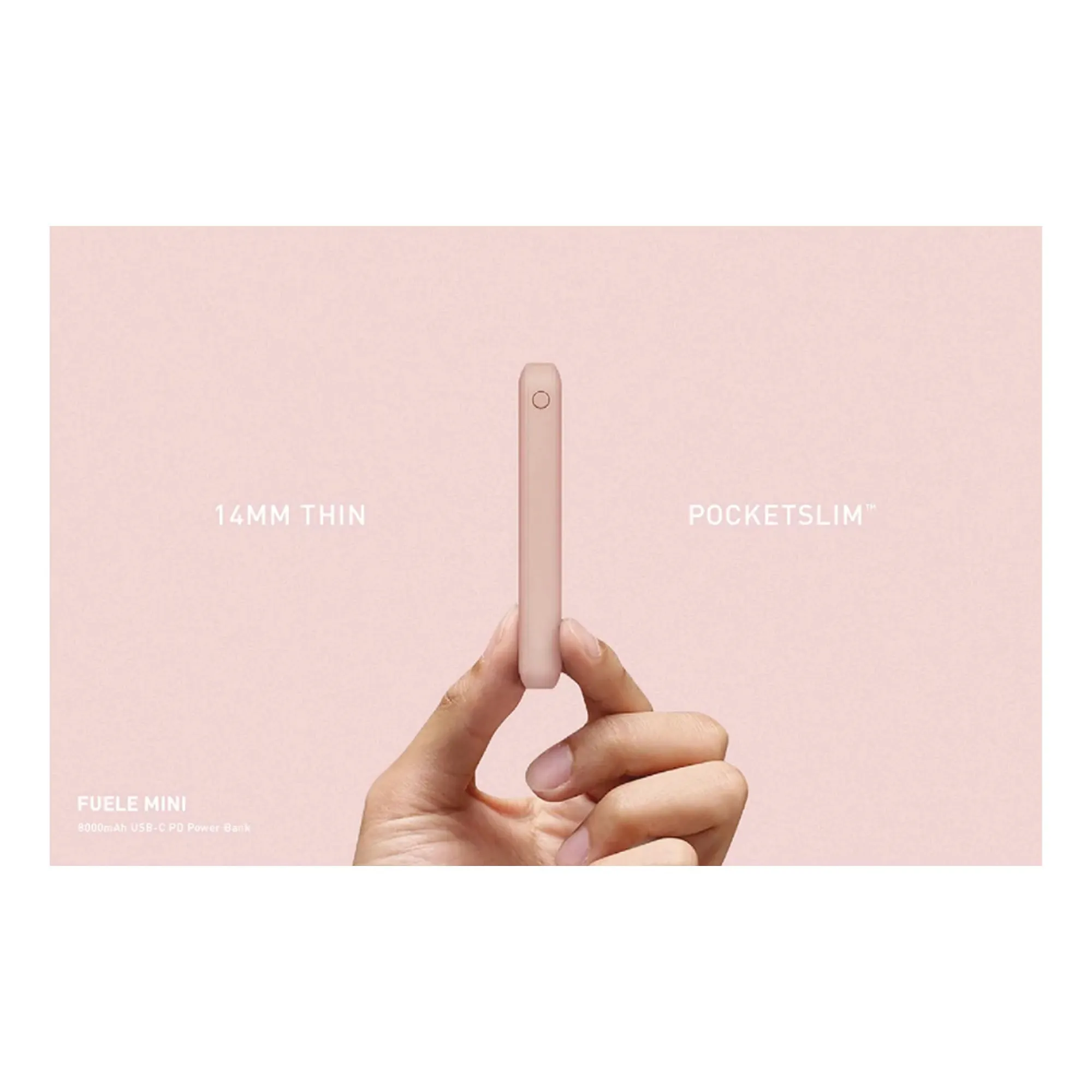 Uniq Fuele Mini PocketSlim 8000 mAh USB-C 18W PD Power Bank - Pink (Barcode: 8886463672228 )