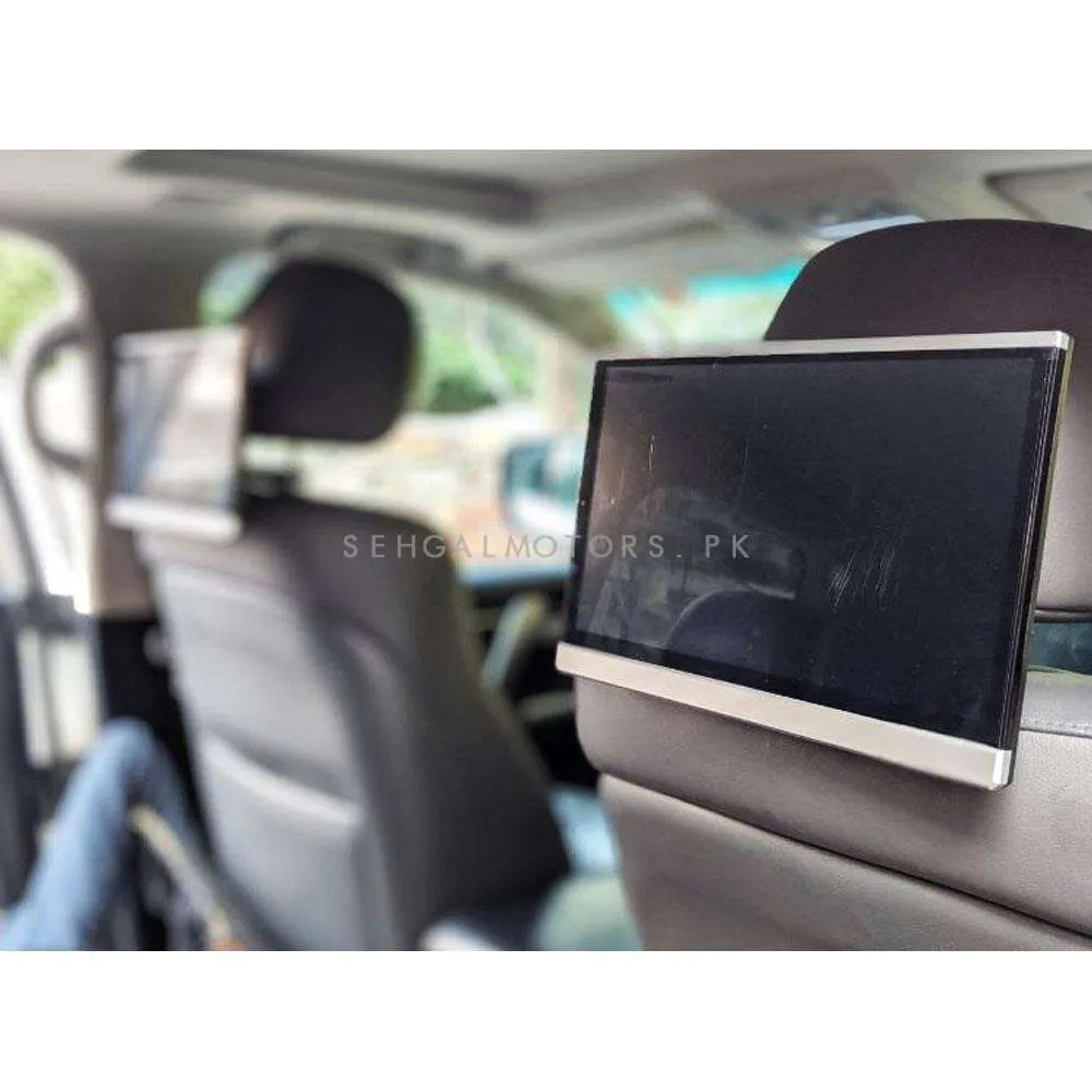 Universal Headrest Android LCD Silver 13.5 Inches  - Pair - Maximus Octa Core Ultra Thin Multimedia IPS Display System