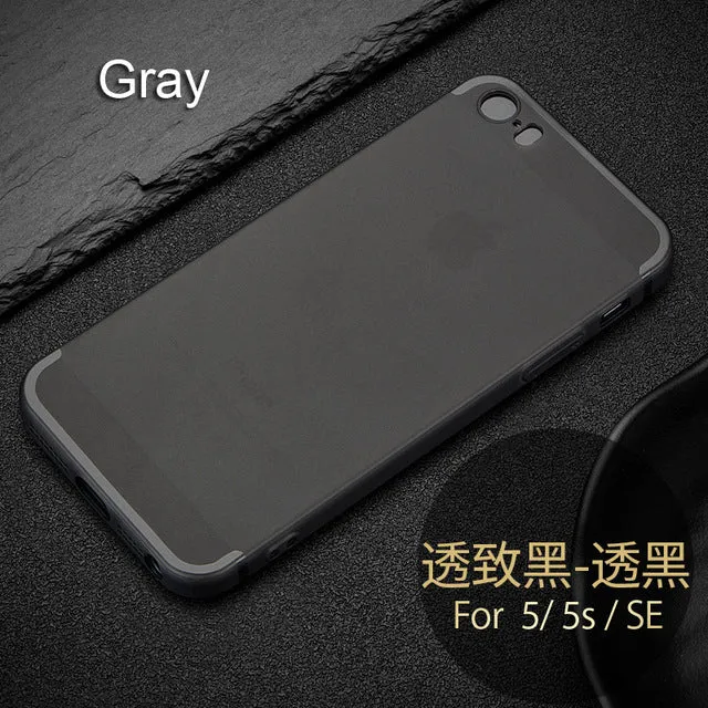 Unti-finger print Matt Case for iPhone 5S 5 5SE with bright line Rubber TPU silicone material 0.8mm ultra-thin free shipping