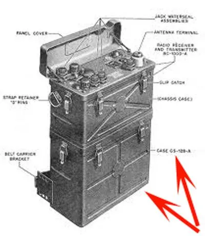 U.S. WWII SCR-300 Radio Battery Case CS-128-A