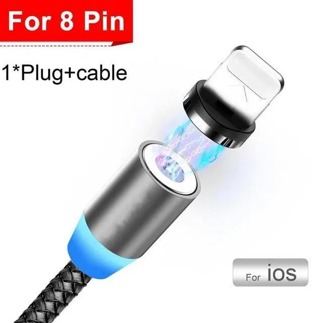 USB Magnetic Charging Cable for Micro Type-C 8 Pin Fast Charging