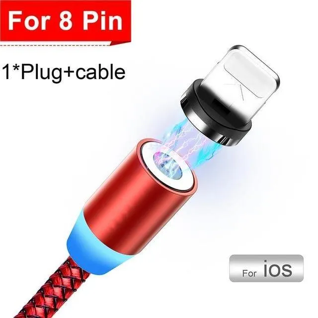 USB Magnetic Charging Cable for Micro Type-C 8 Pin Fast Charging