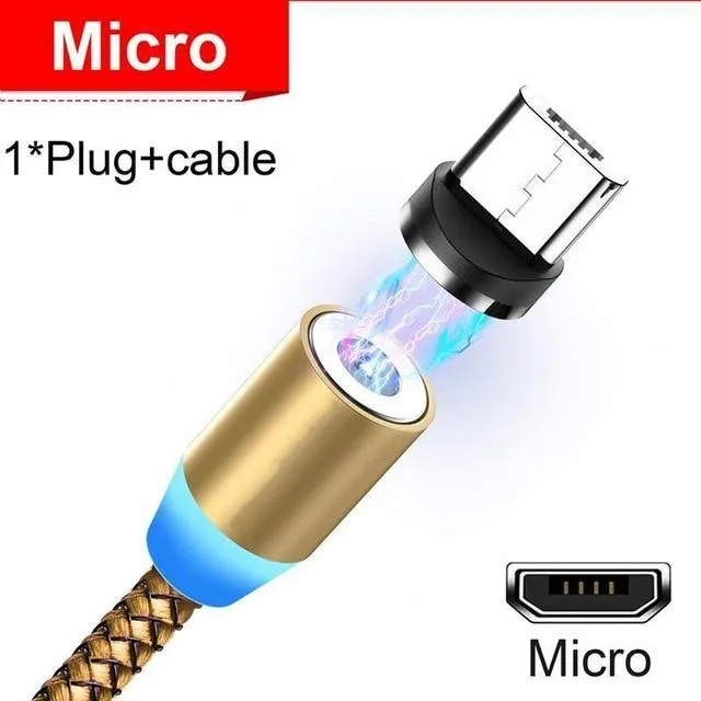 USB Magnetic Charging Cable for Micro Type-C 8 Pin Fast Charging