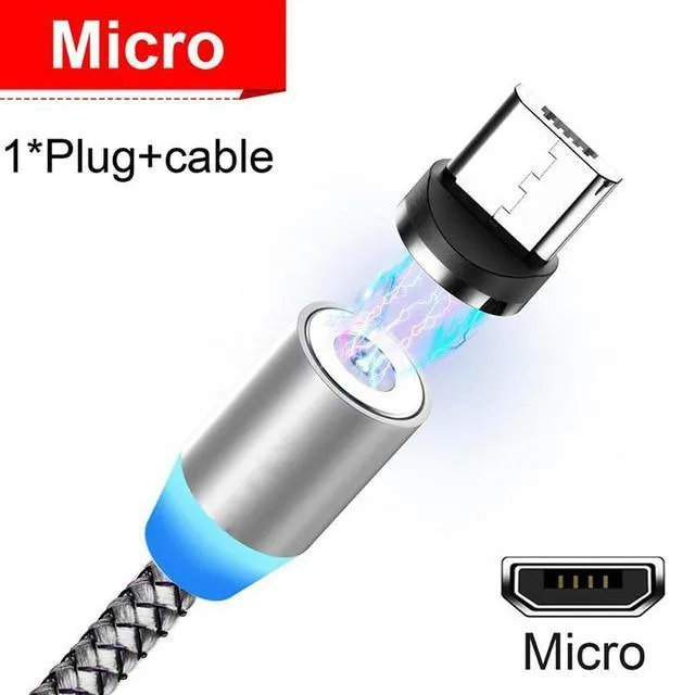 USB Magnetic Charging Cable for Micro Type-C 8 Pin Fast Charging