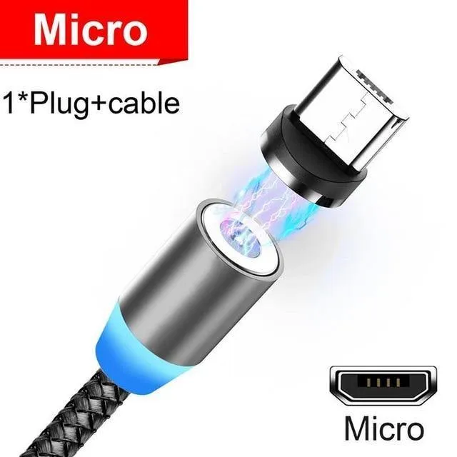 USB Magnetic Charging Cable for Micro Type-C 8 Pin Fast Charging