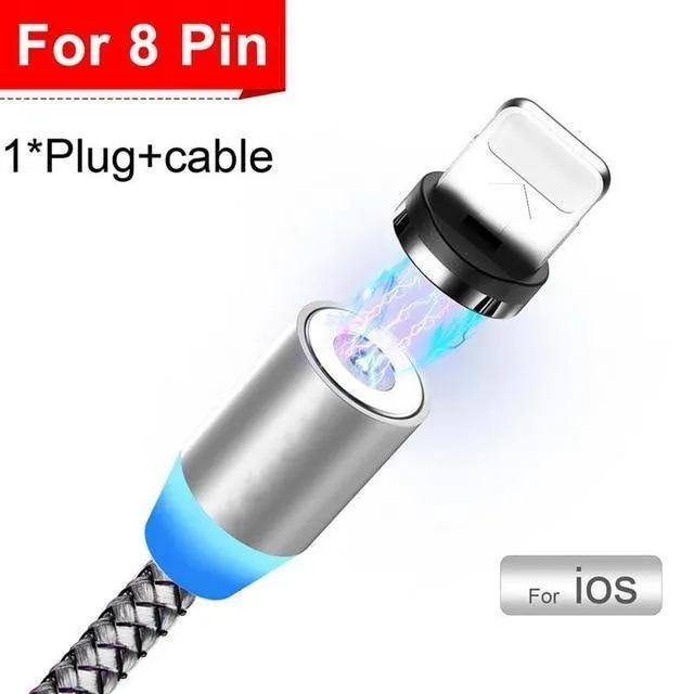 USB Magnetic Charging Cable for Micro Type-C 8 Pin Fast Charging