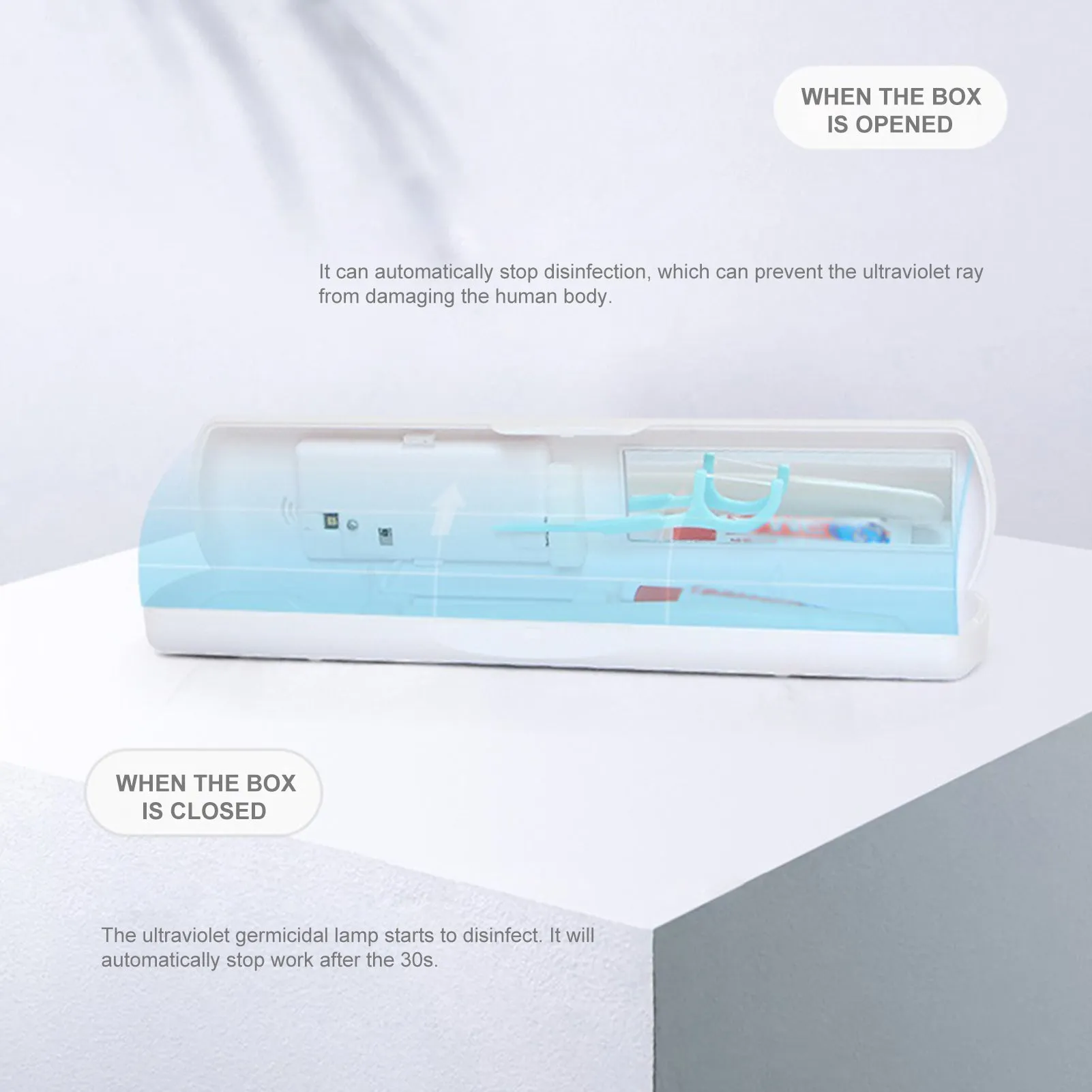 UV Toothbrush Sterilizer Box With Mirror