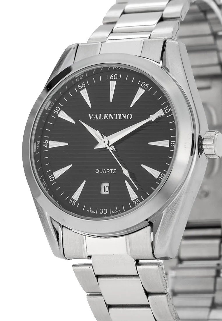 Valentino 20122401-BLACK DIAL Stainless Steel Strap Analog Watch for Men