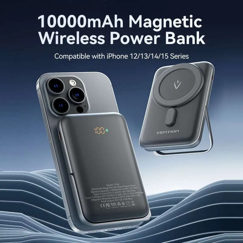 Vention 10000mAh Magnetic Wireless Power Bank 20W