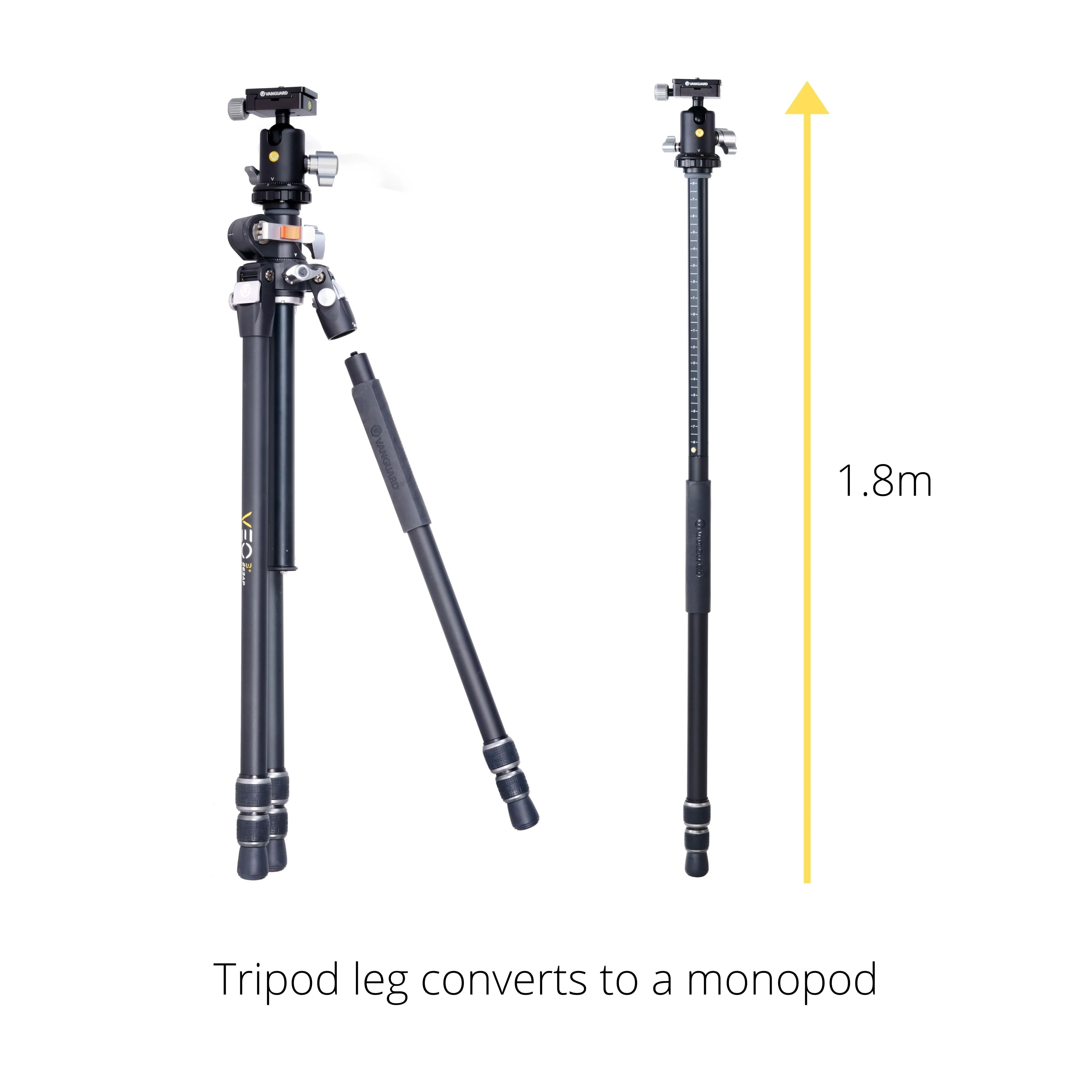 VEO 3  263AB Versatile Aluminium Tripod with Ball Head - 15kg Load Capacity