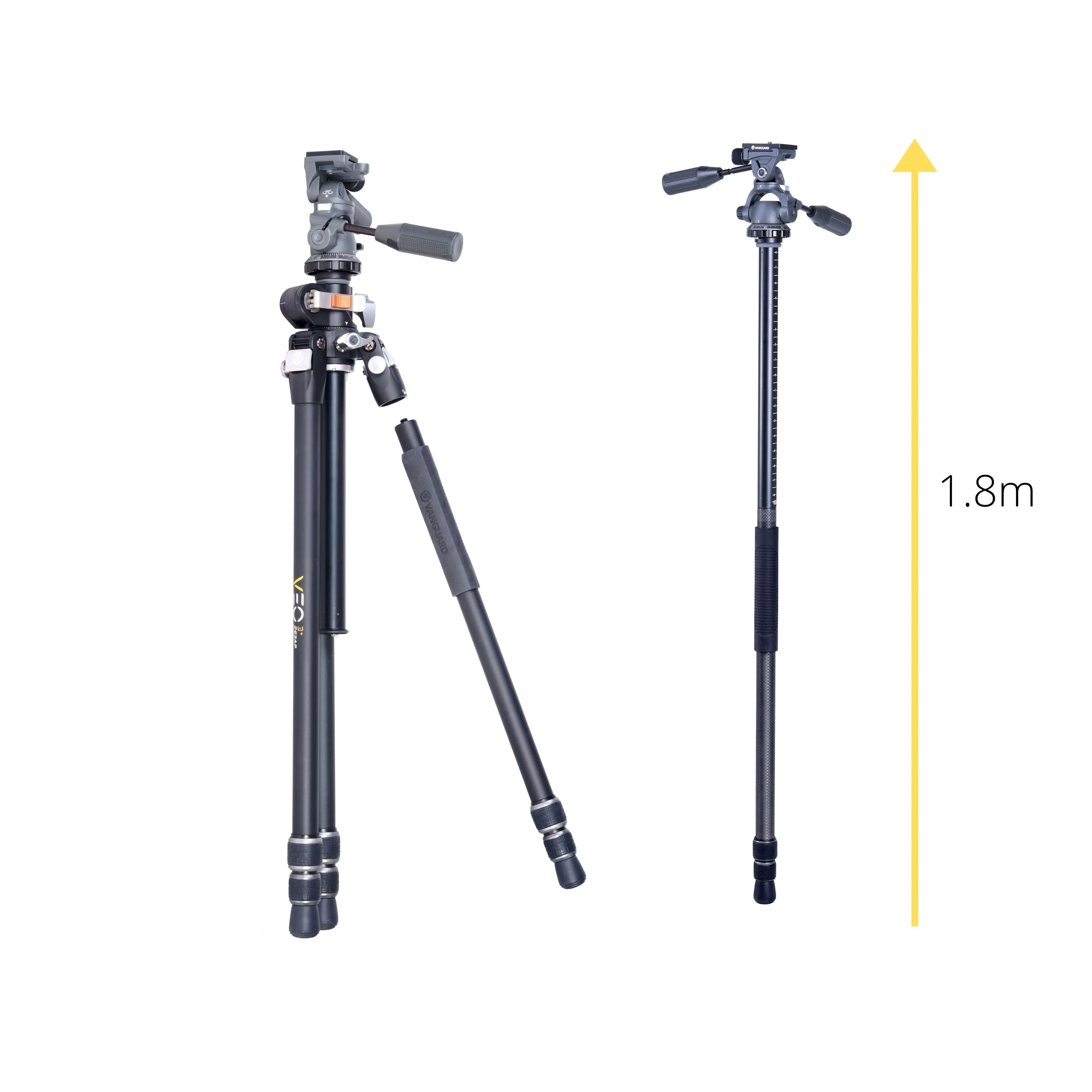 VEO 3  263APS Versatile Aluminium Tripod with 3-Way Pan Head - 10kg Load Capacity