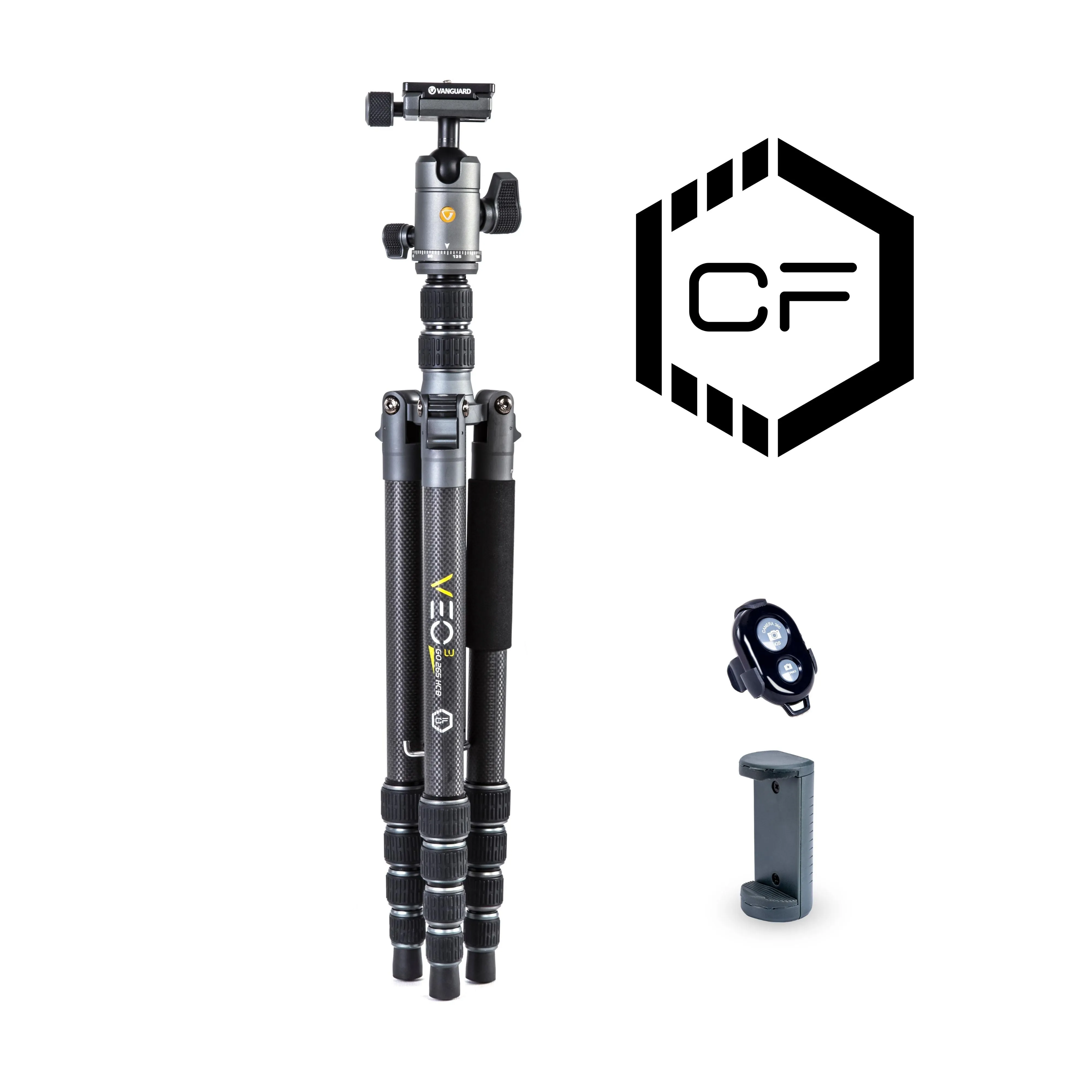 VEO 3GO 265HCB Ultra-Tall Carbon Fibre Travel Tripod with Monopod Leg