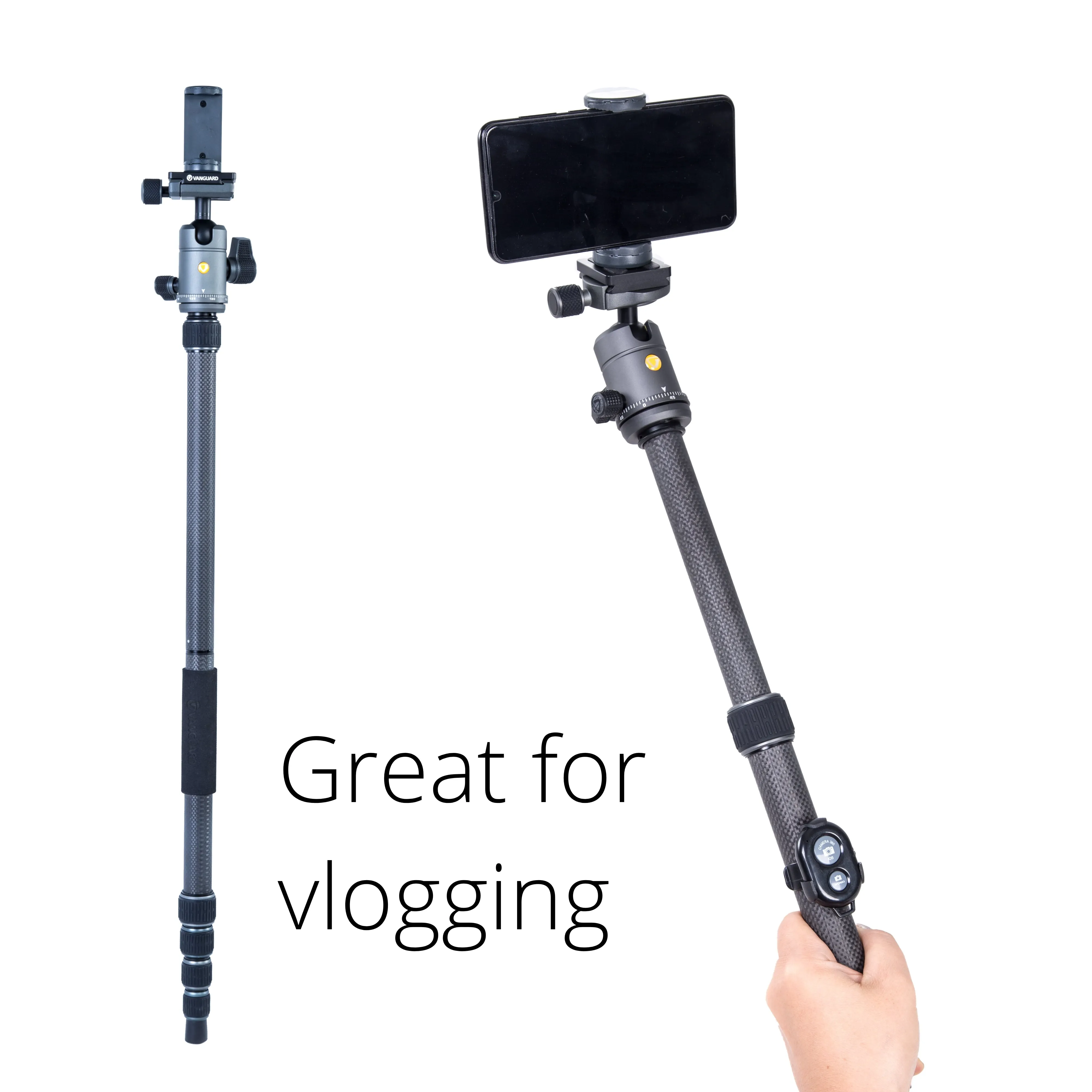 VEO 3GO 265HCB Ultra-Tall Carbon Fibre Travel Tripod with Monopod Leg