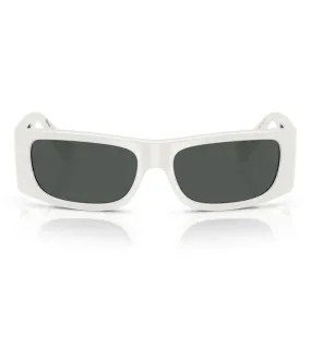 Versace Men's Dark Grey Rectangular Sunglasses