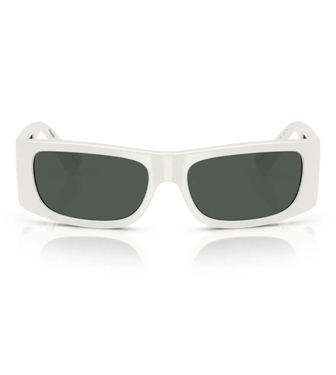 Versace Men's Dark Grey Rectangular Sunglasses