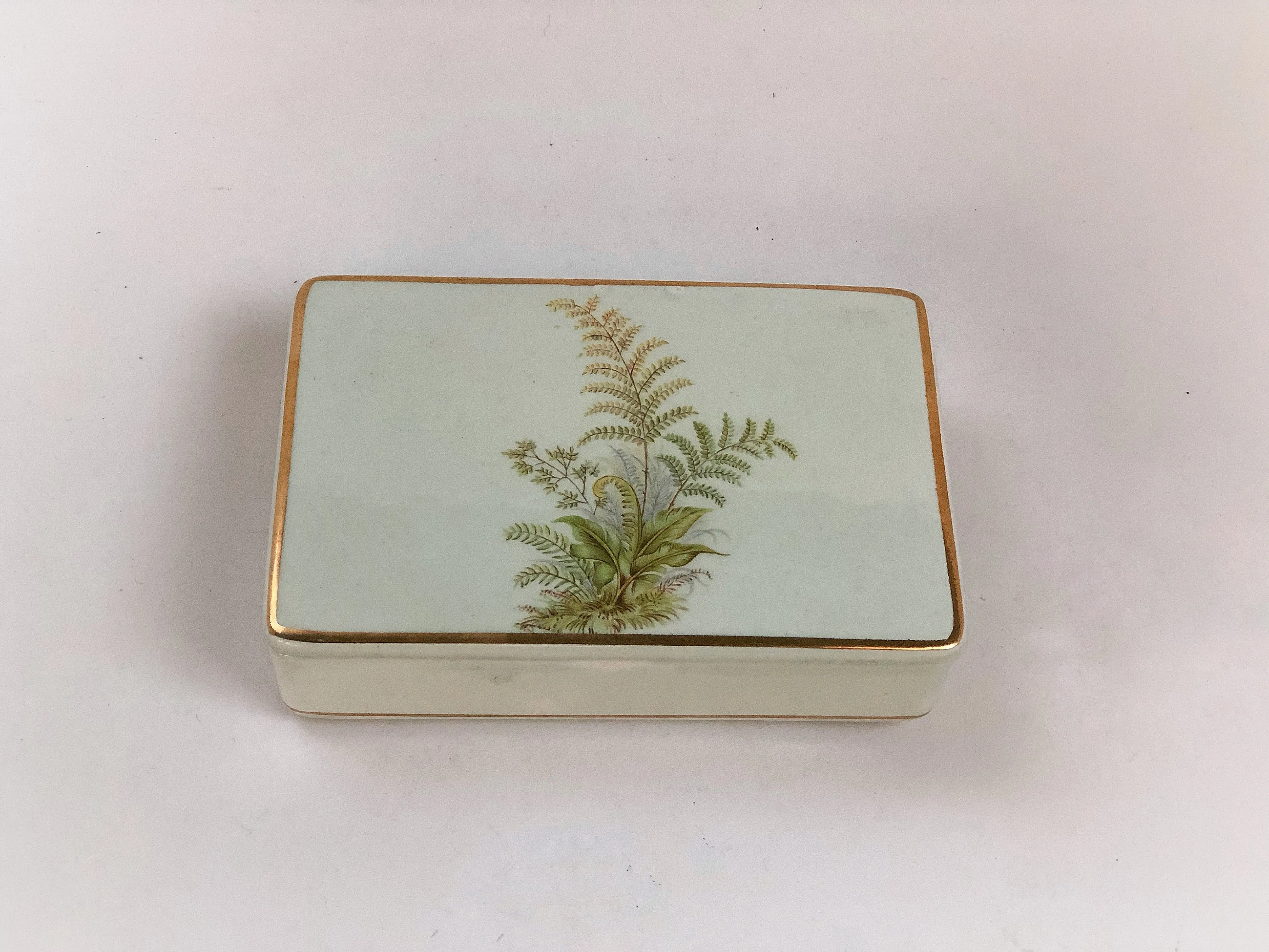 Vintage Fern Porcelain Trinket