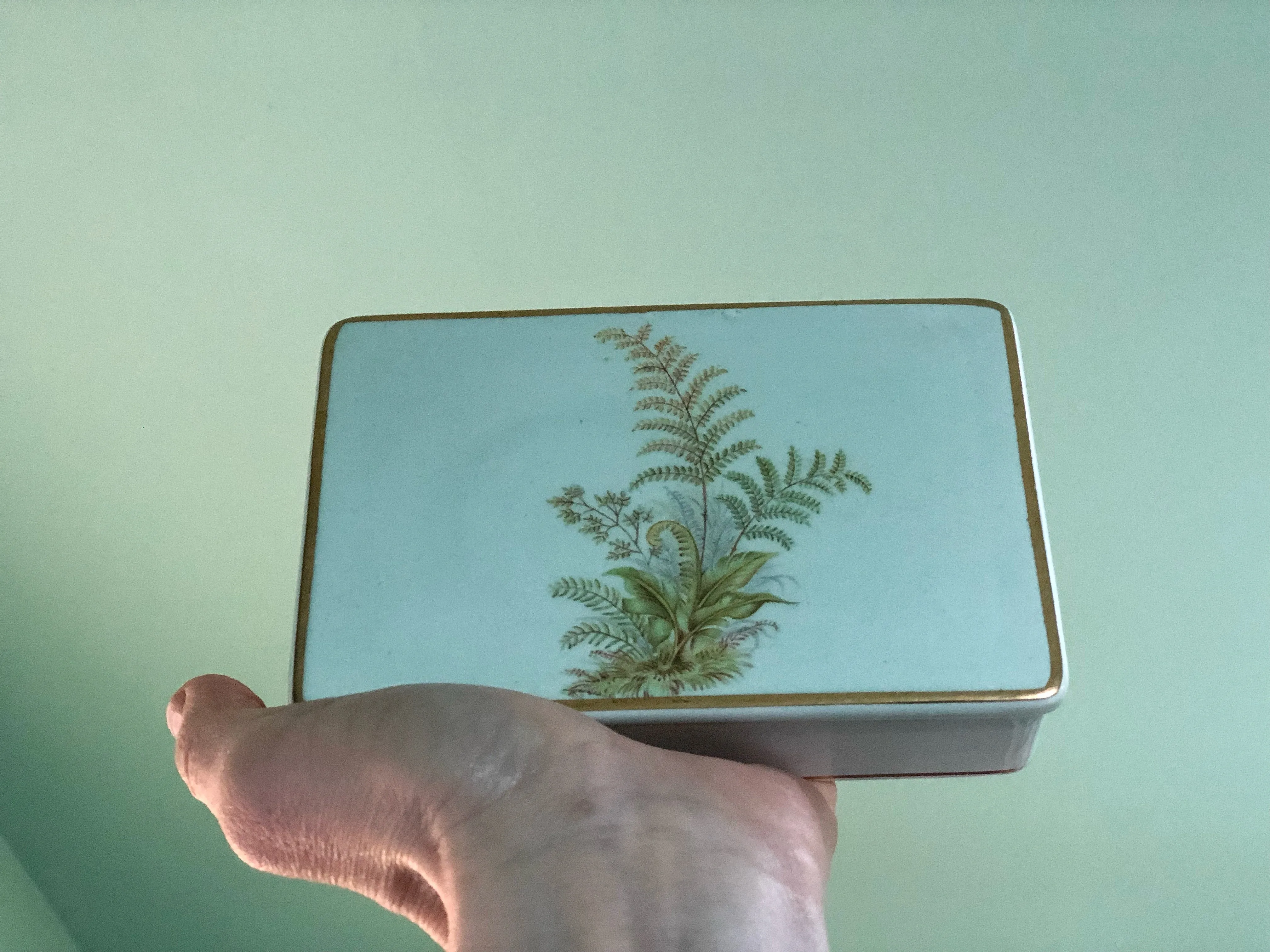 Vintage Fern Porcelain Trinket