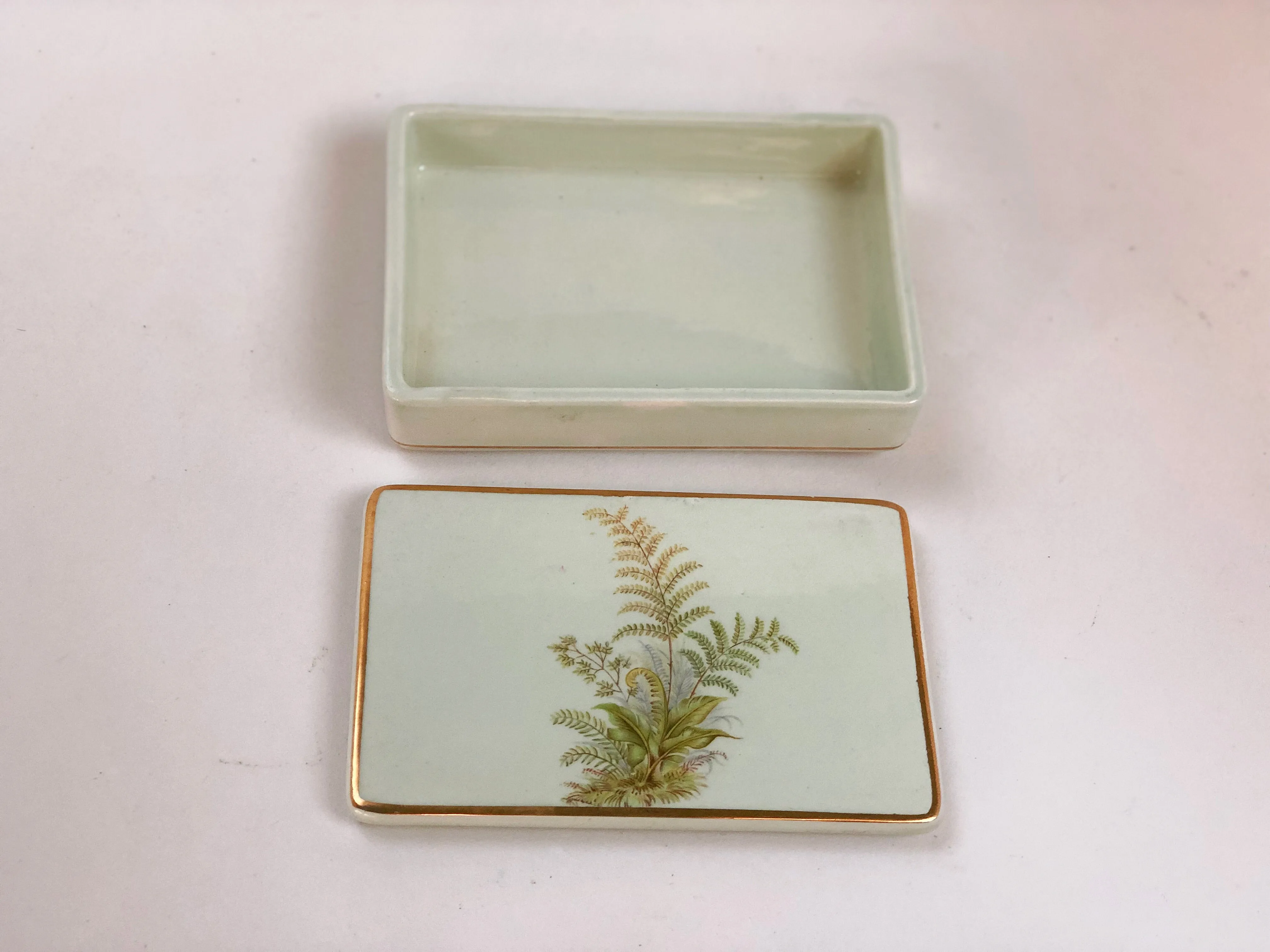 Vintage Fern Porcelain Trinket