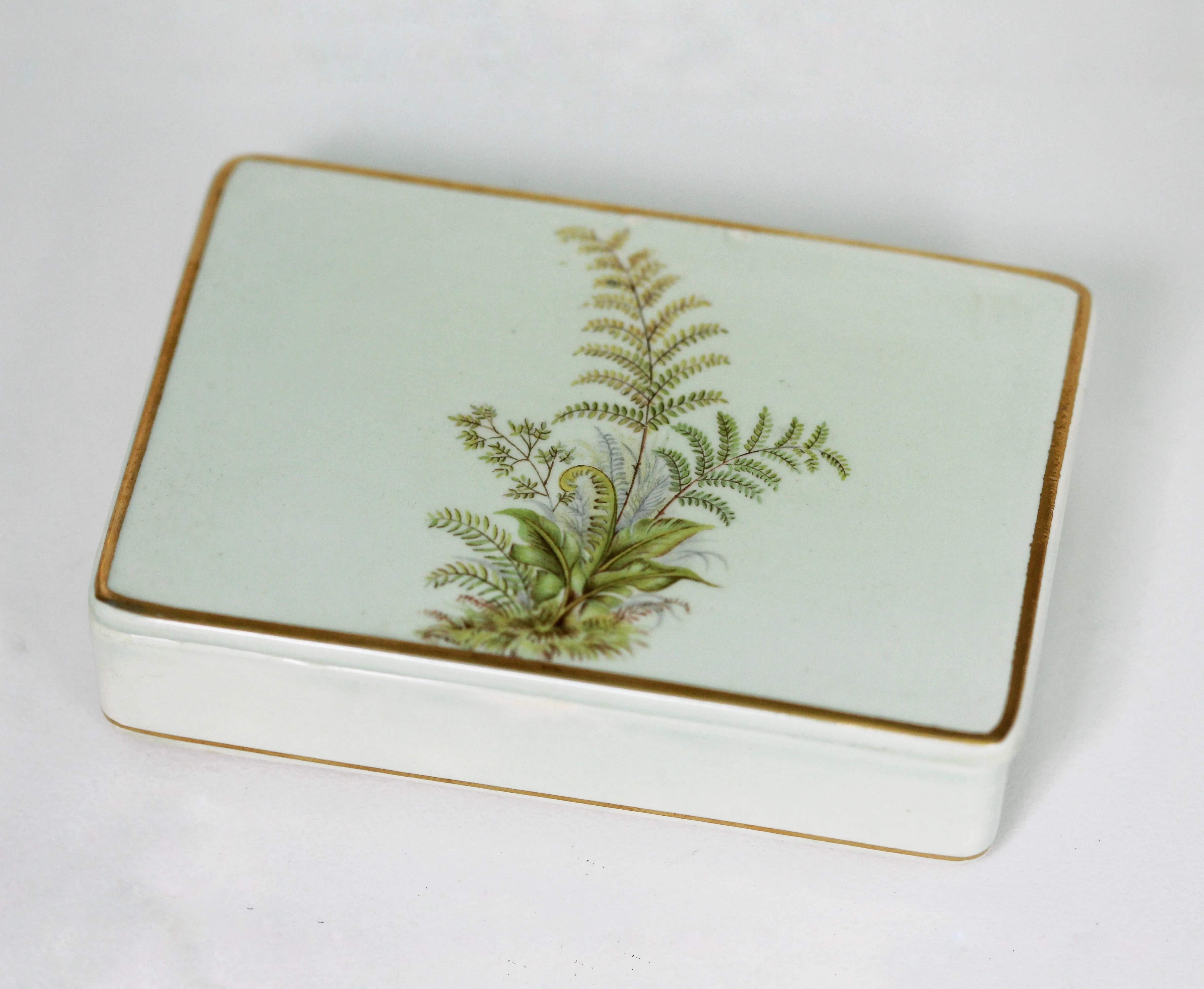 Vintage Fern Porcelain Trinket