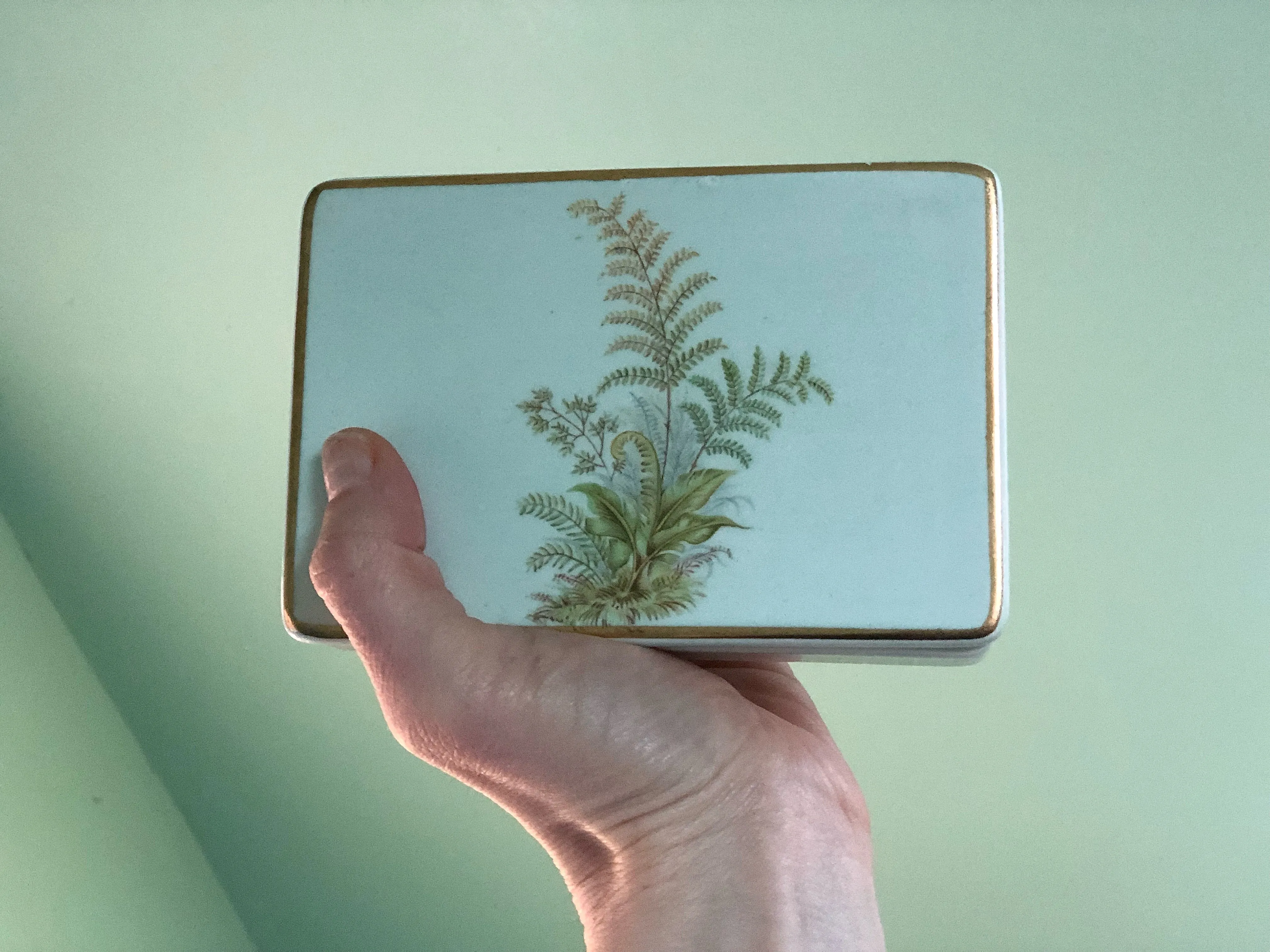 Vintage Fern Porcelain Trinket