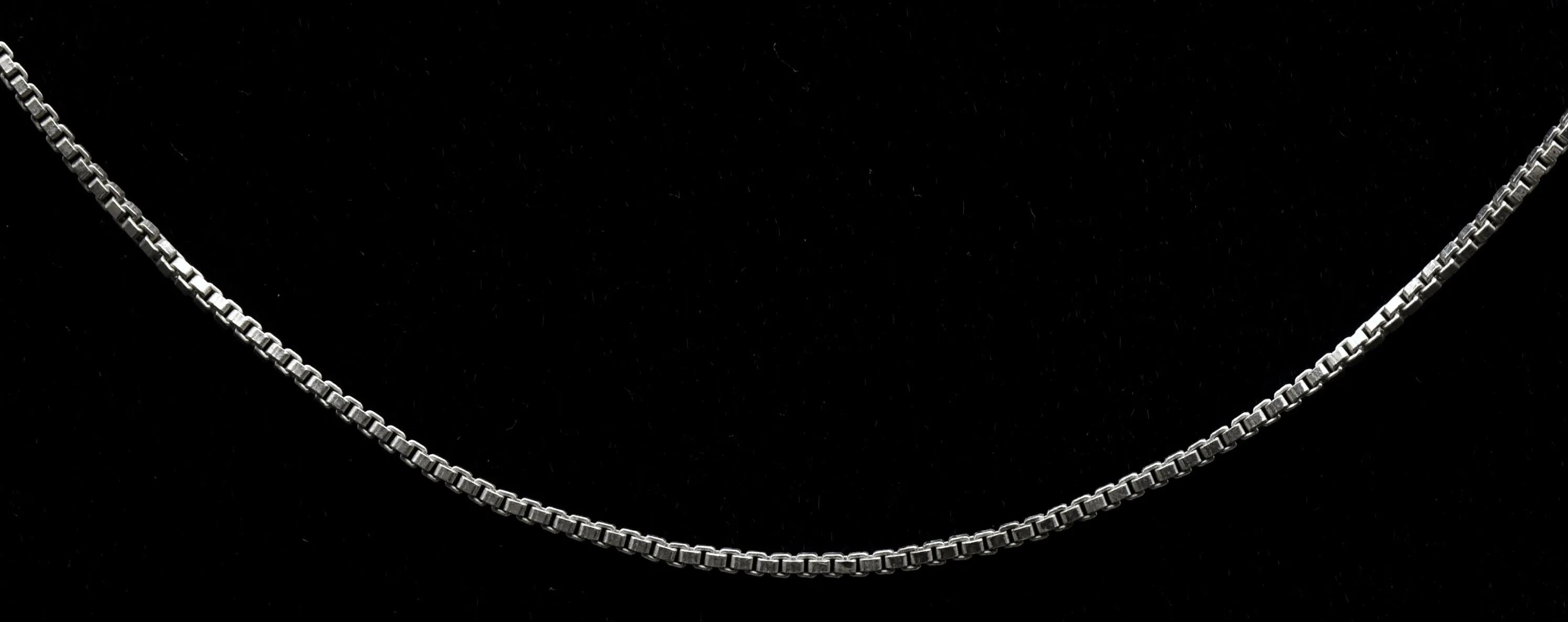 Vintage Sterling Silver Italian Box Link Chain Necklace - 20"