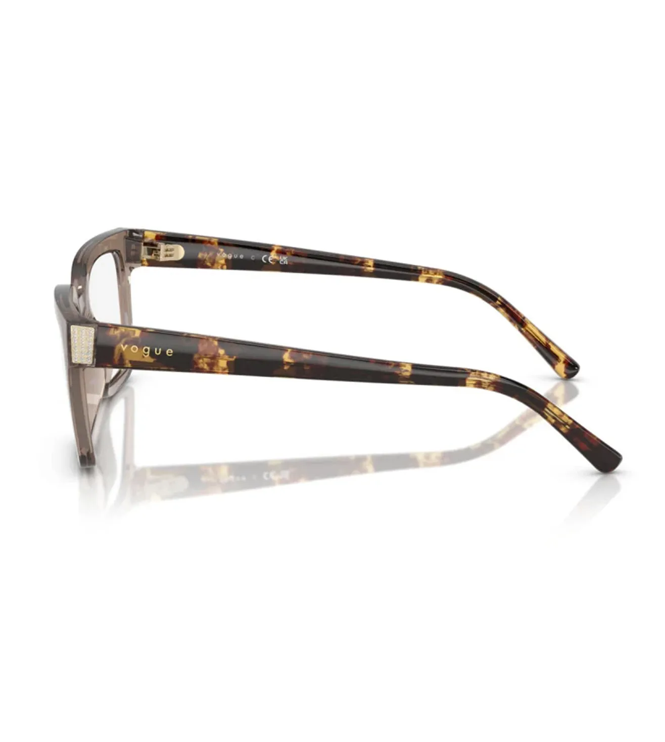 Vogue Women's Transparent Brown Square Optical Frame