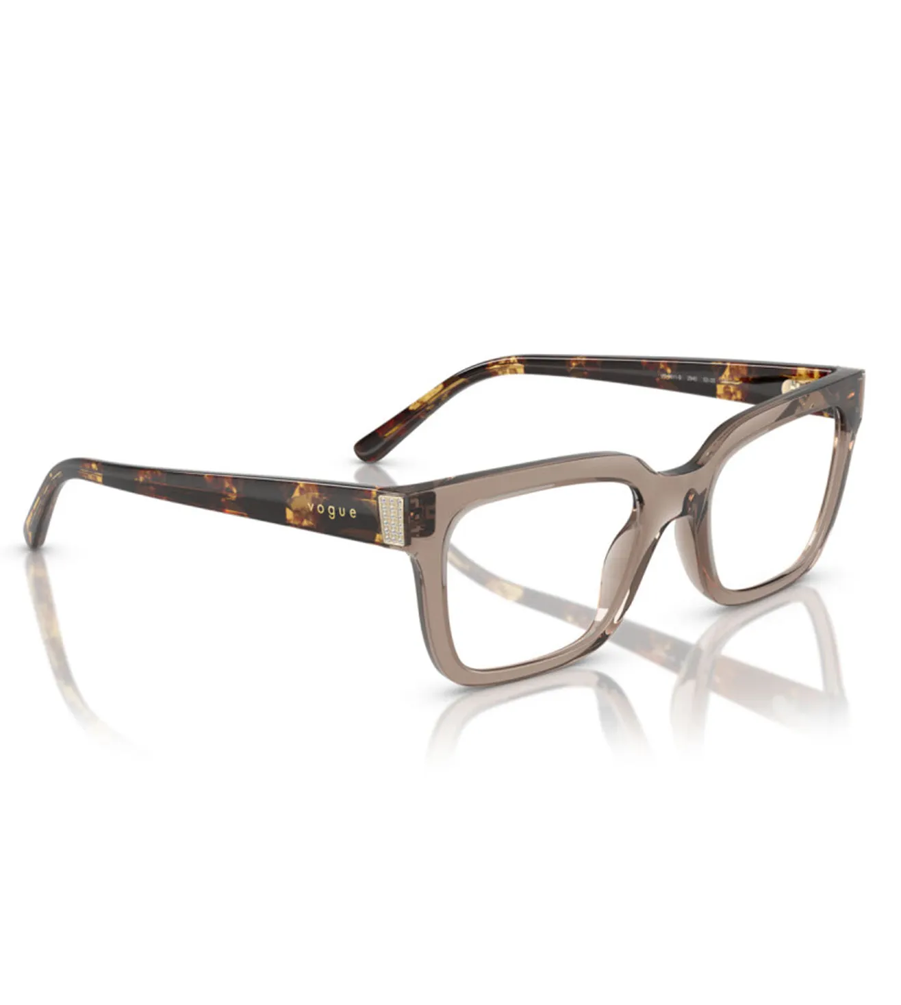 Vogue Women's Transparent Brown Square Optical Frame