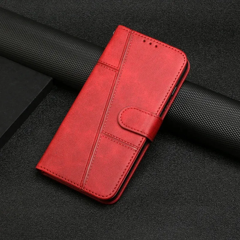 Wallet Flip Cowhide Pattern Anti Drop Leather Cover For Xiaomi Redmi 12 12C 10 10A  9T Note 12 12S 12 Pro Plus 11S 10 Pro 9 Pro