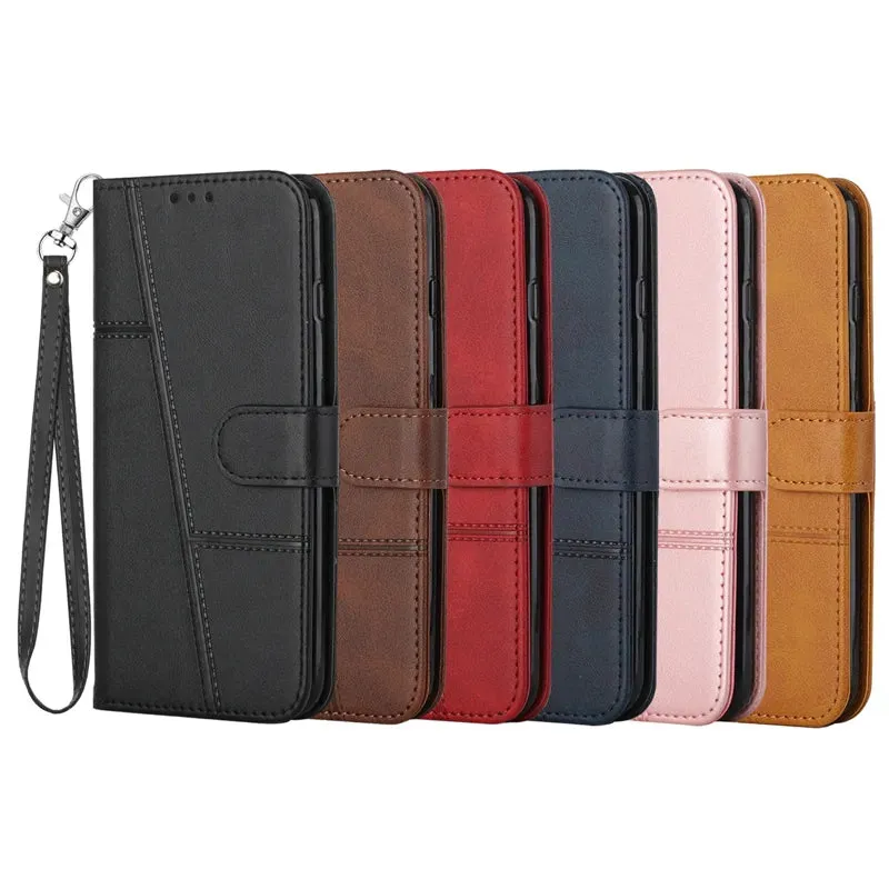 Wallet Flip Cowhide Pattern Anti Drop Leather Cover For Xiaomi Redmi 12 12C 10 10A  9T Note 12 12S 12 Pro Plus 11S 10 Pro 9 Pro