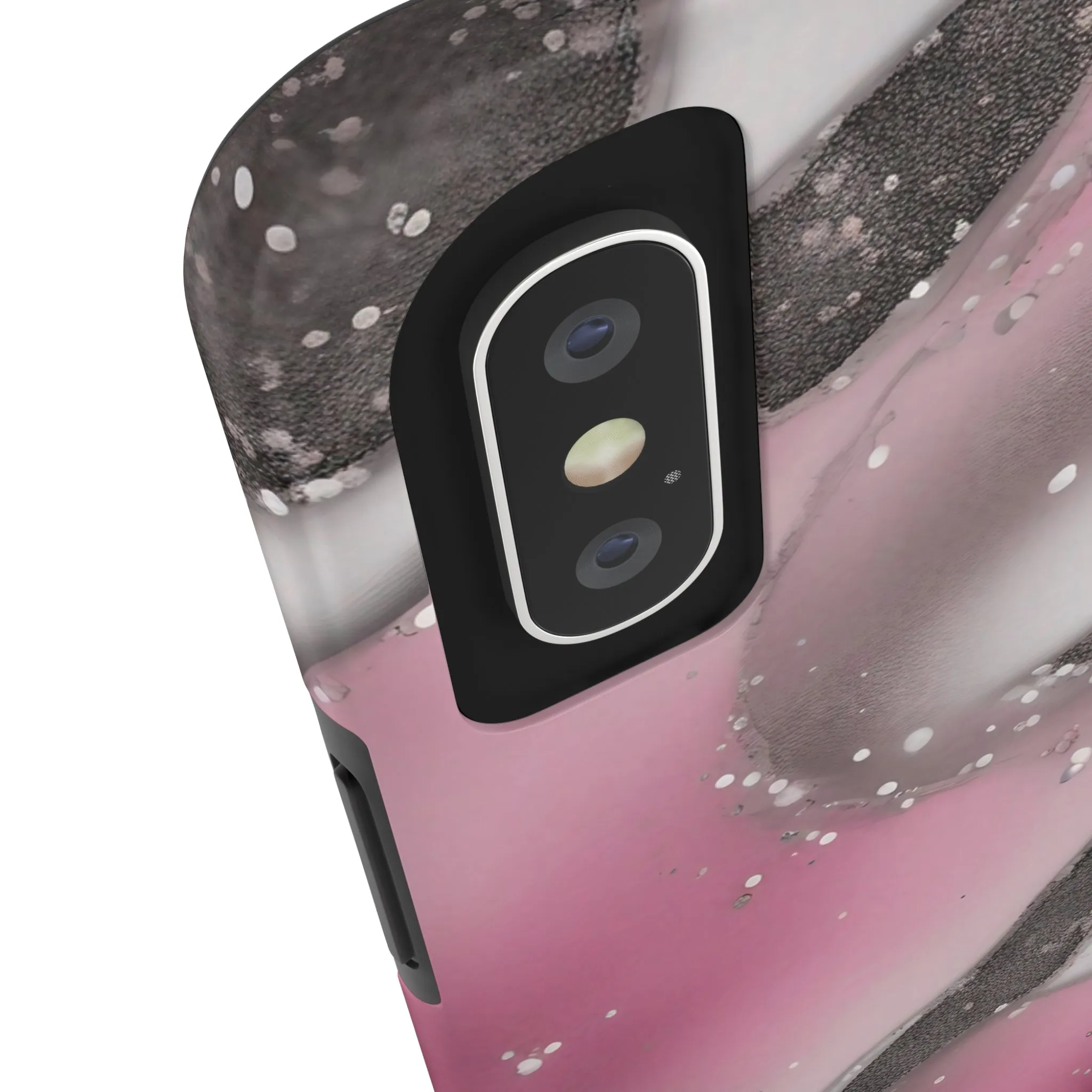 Waves of Pink and Black Pattern print design Tough Phone Case compatible with a large variety of phone models, Phone Case