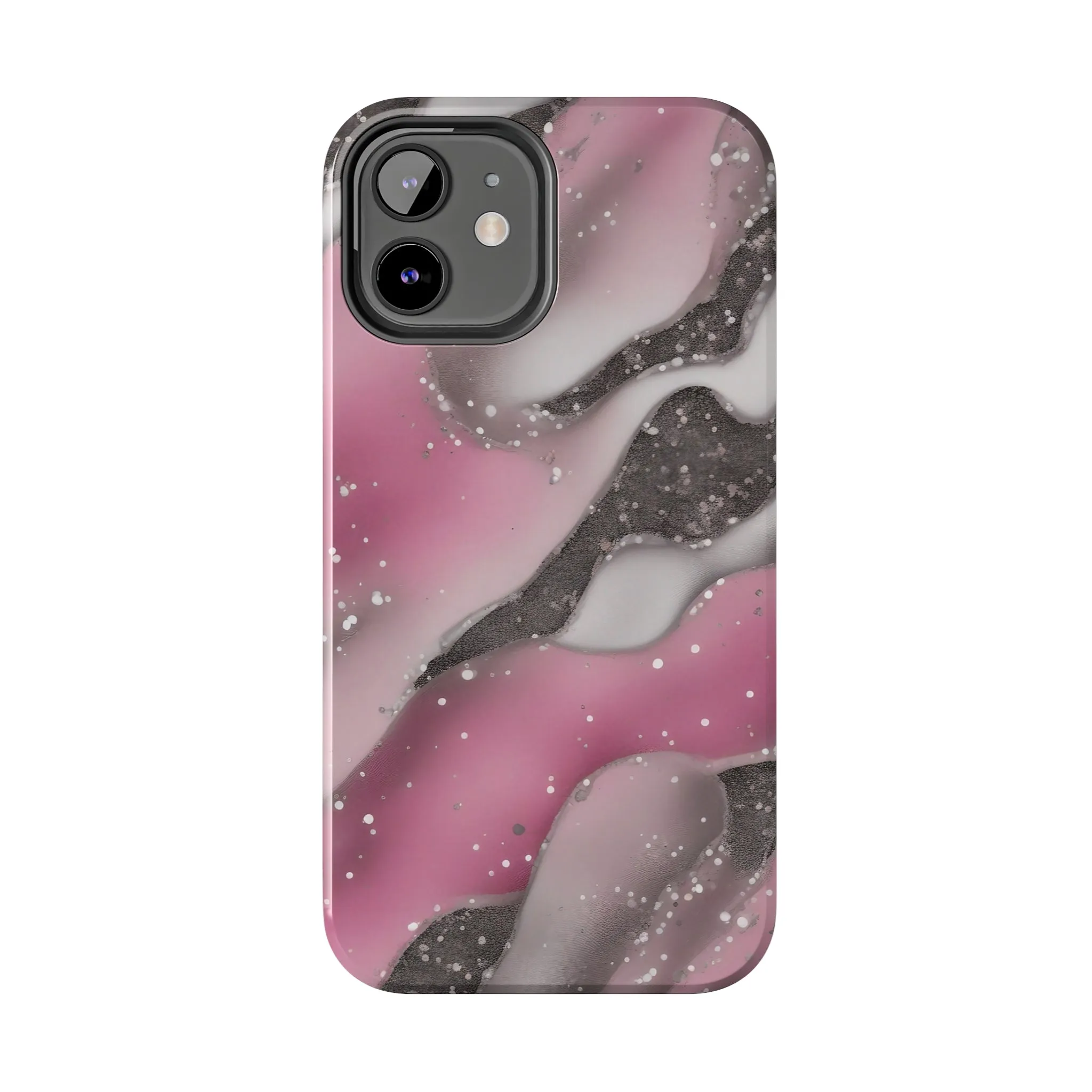 Waves of Pink and Black Pattern print design Tough Phone Case compatible with a large variety of phone models, Phone Case